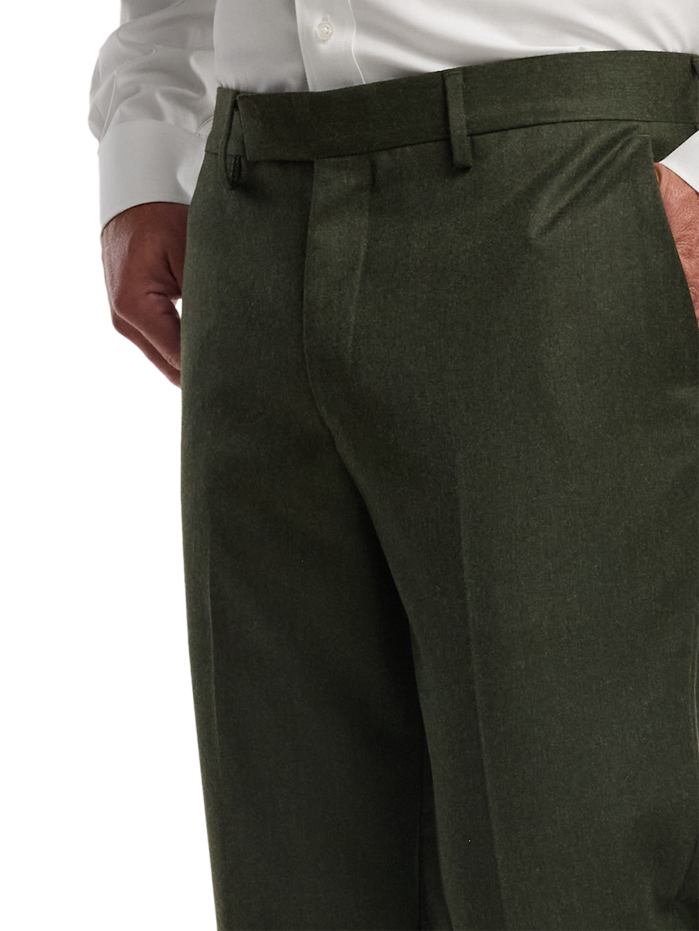 Alternate Image of Wool Flannel Solid Pants-2#model_flat front