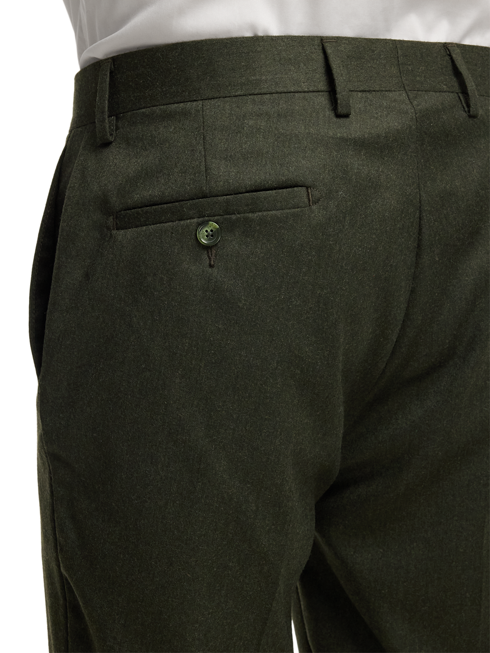 Alternate Image of Wool Flannel Solid Pants-3#model_flat front