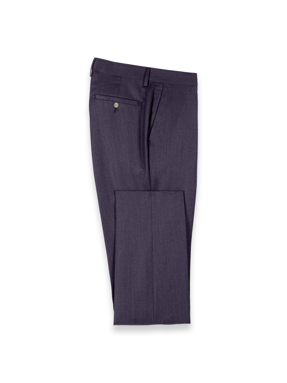 Product Image of Wool Flannel Solid Pants-Purple#model_flat front