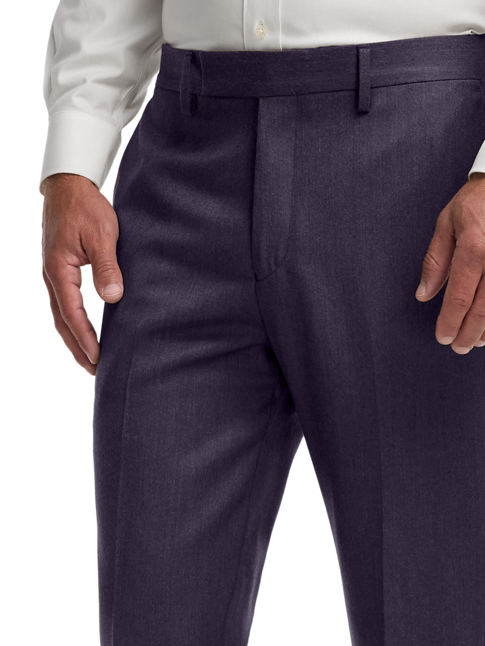 Alternate Image of Wool Flannel Solid Pants-2#model_flat front