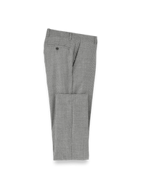 Wool Flannel Houndstooth Pants - Black