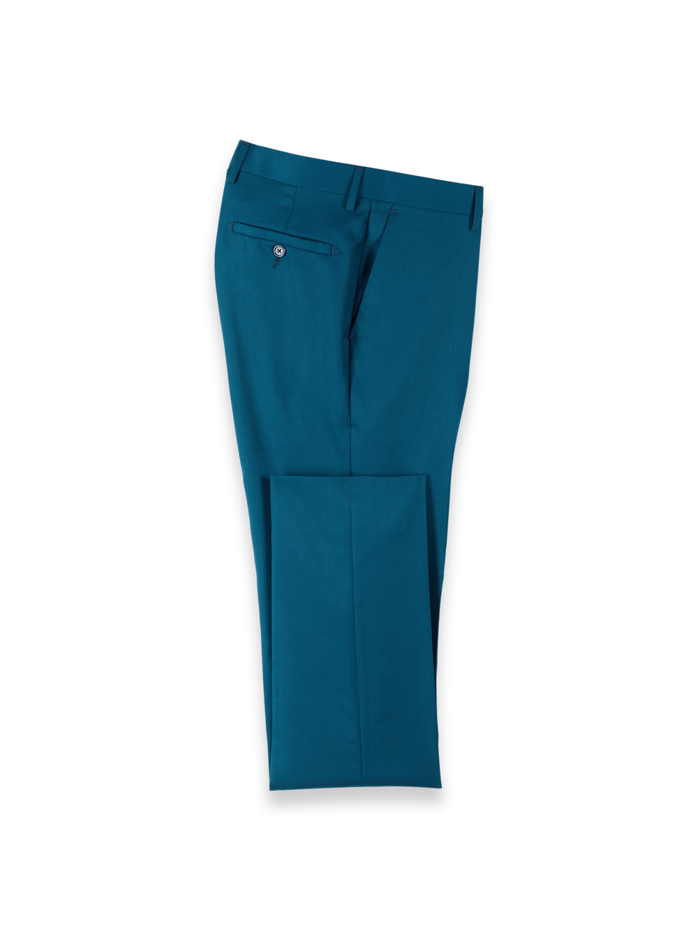 Product Image of Wool Gabardine Pants-Dark Teal#model_flat front