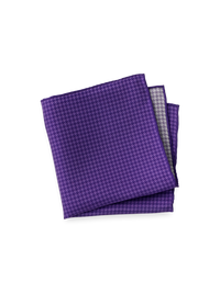 Houndstooth Silk Pocket Square - Purple