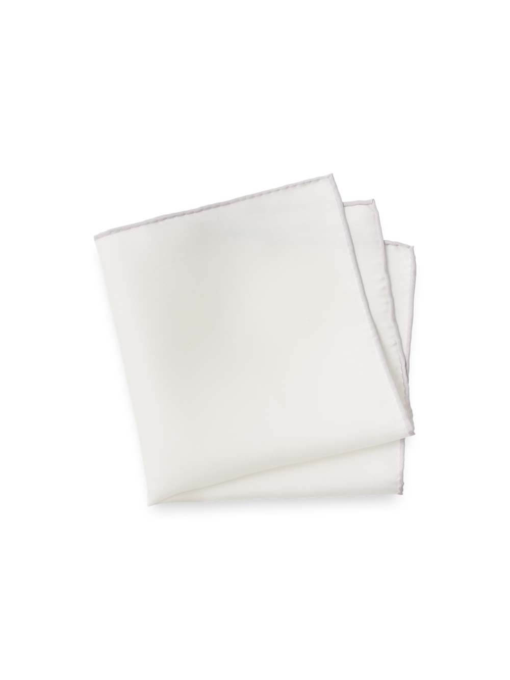 Product Image of Solid Silk Pocket Square-White