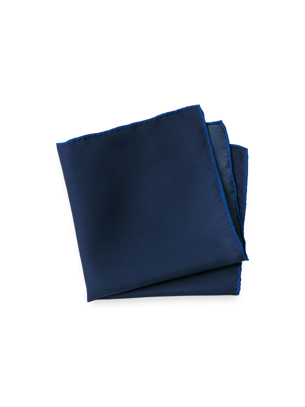 Product Image of Solid Silk Pocket Square-Navy