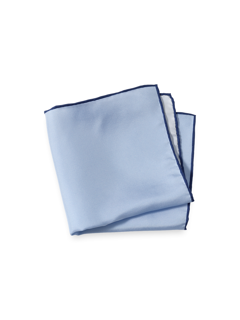 Product Image of Solid Silk Pocket Square-Light Blue