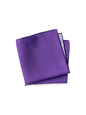 Solid Silk Pocket Square - Purple