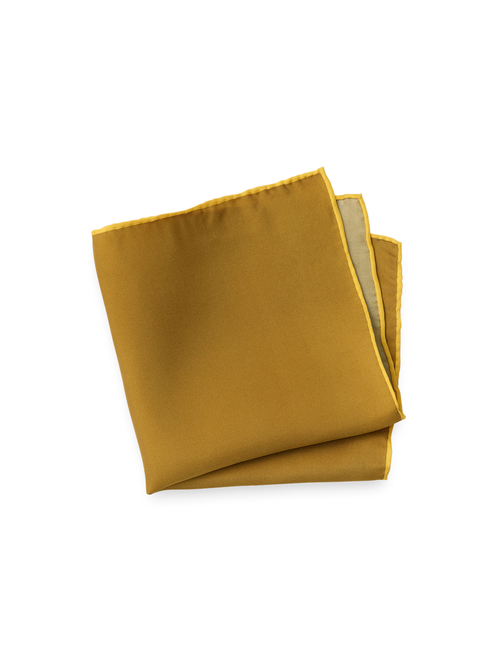 Product Image of Solid Silk Pocket Square-Gold