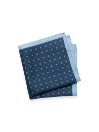 Medallion Silk Pocket Square - Blue