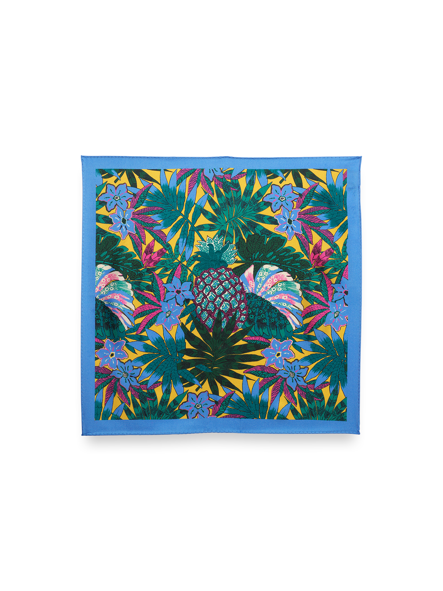Botanical Silk Pocket Square - Yellow Multi