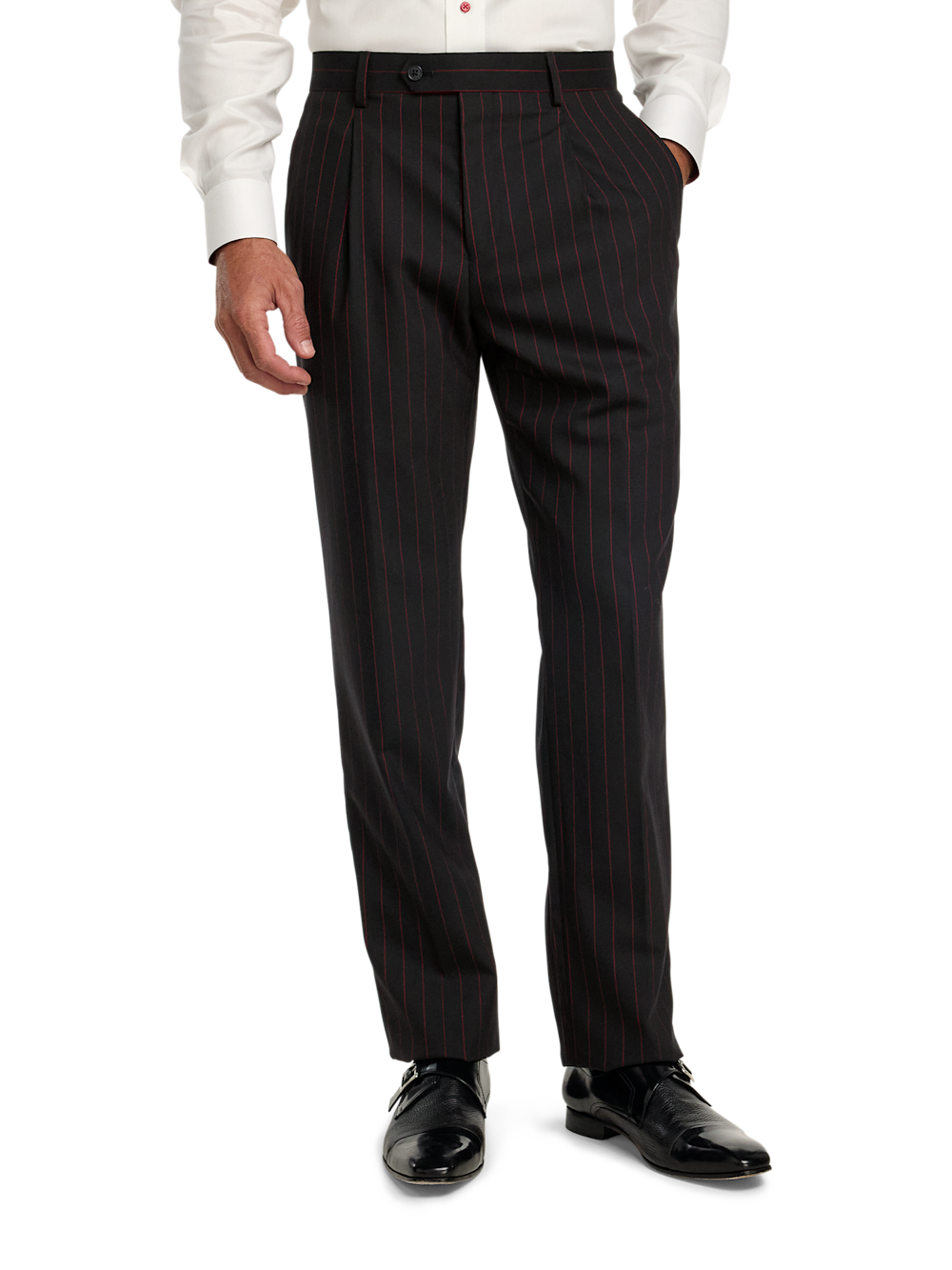 Alternate Image of Wool Stretch Plaid Single Pleat Suit Pants-1