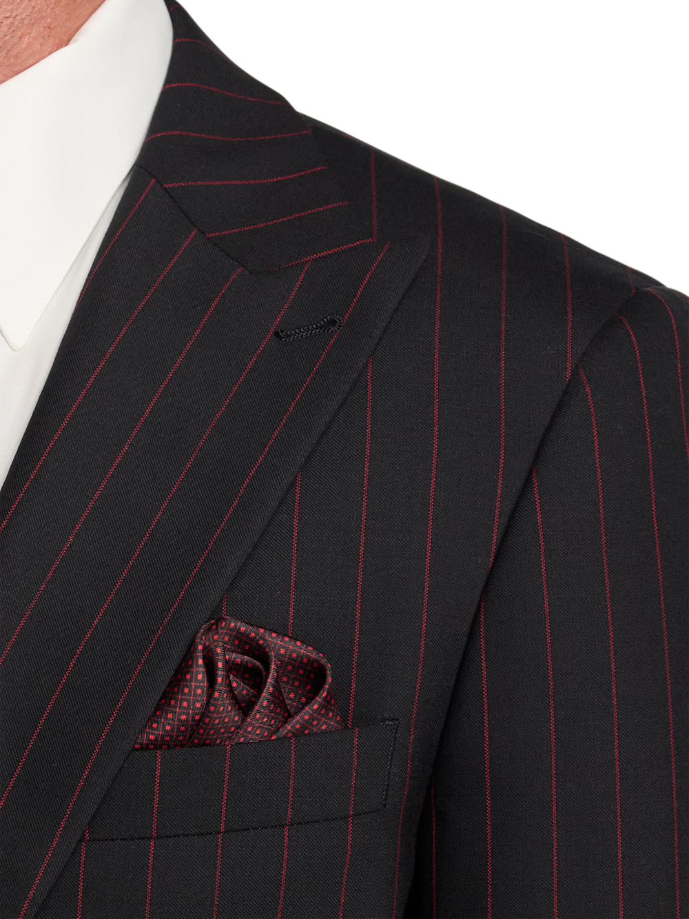 Alternate Image of Wool Stretch Stripe Single Breasted Peak Lapel Suit Jacket-5