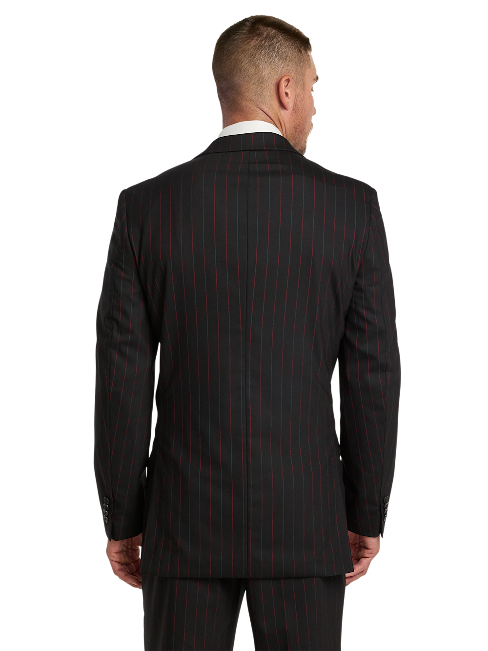 Alternate Image of Wool Stretch Stripe Single Breasted Peak Lapel Suit Jacket-6