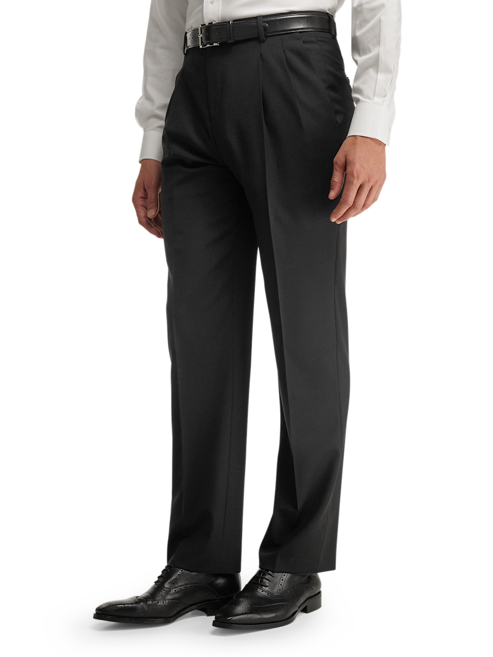 Alternate Image of Wool Stretch Bengaline Suit Pants-3#model_pleated front