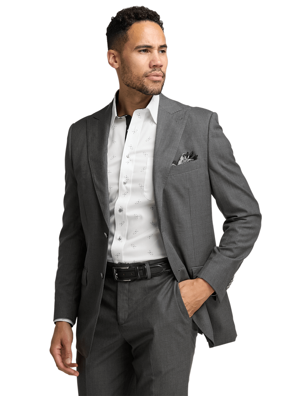 Alternate Image of Wool Stretch Bengaline Peak Lapel Suit Jacket-1