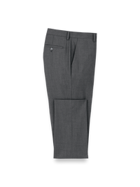 Wool Stretch Bengaline Suit Pants - Grey