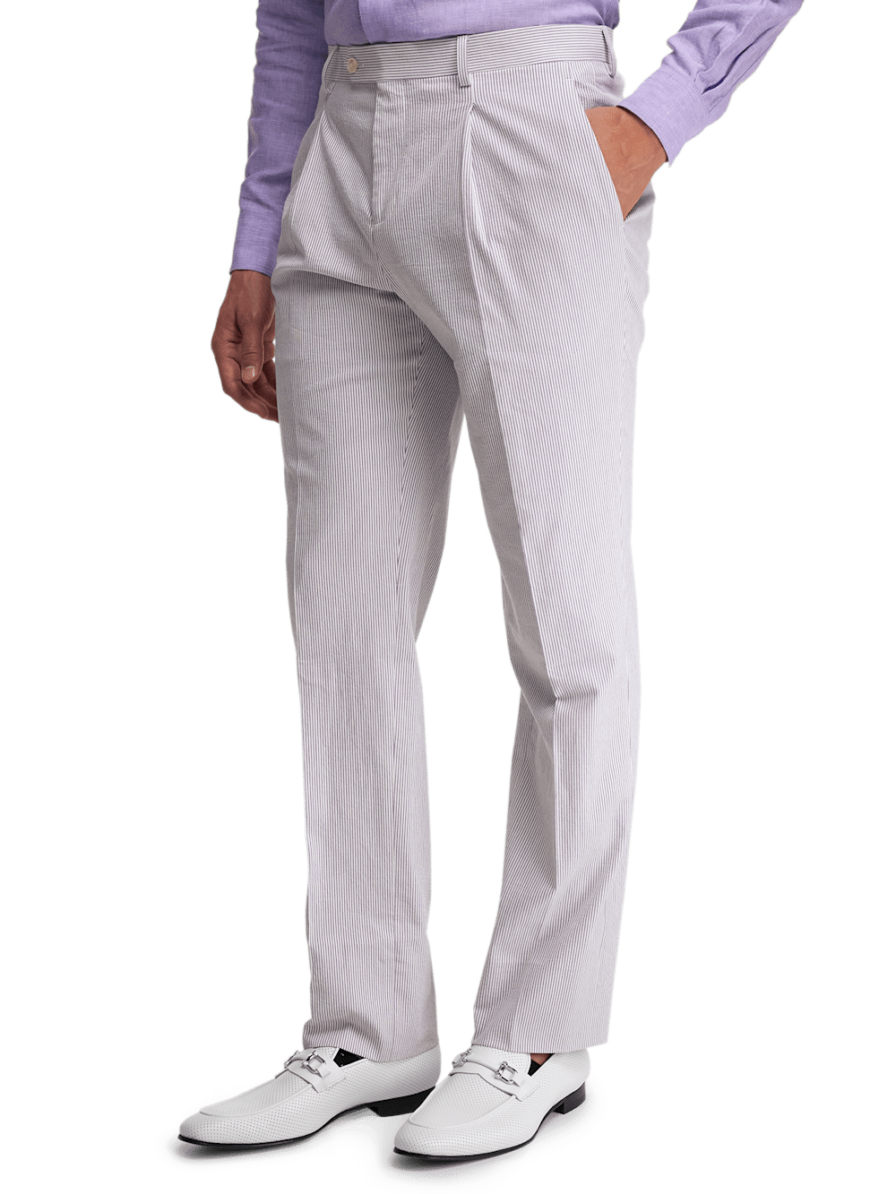 Alternate Image of Cotton Stretch Stripe Seersucker Single Pleat Suit Pants-3
