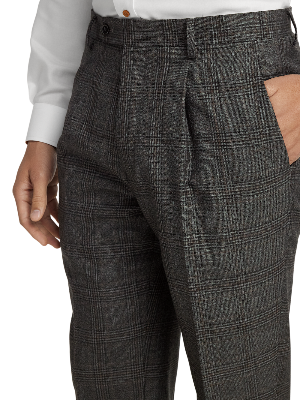 Alternate Image of Wool Plaid Single Pleat Suit Pants-2