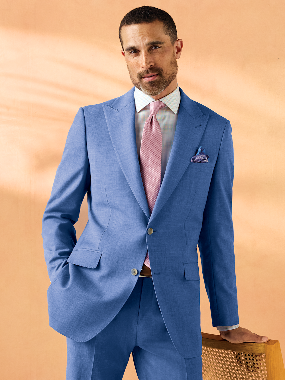 Alternate Image of Wool Stretch Bengaline Peak Lapel Suit Jacket-7