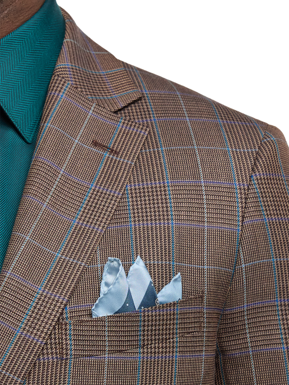 Alternate Image of Wool Blend Plaid Single Breasted Notch Lapel Suit Jacket-5