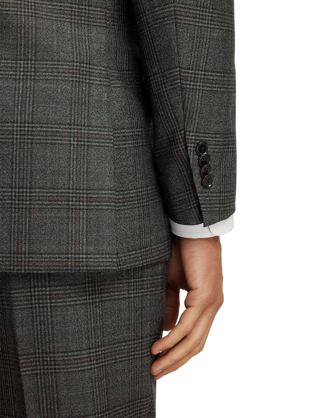 Alternate Image of Wool Plaid Double Breasted Peak Lapel Suit Jacket-2