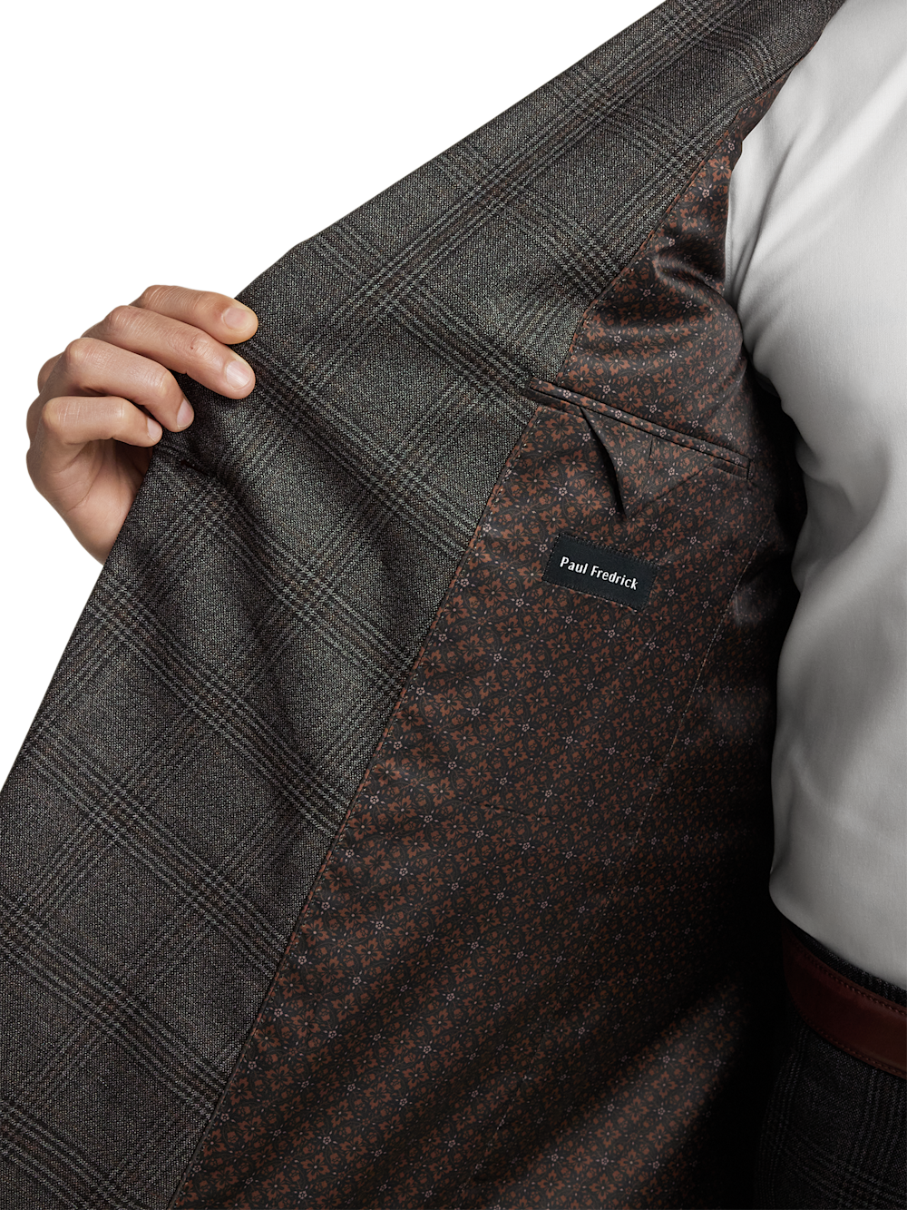 Alternate Image of Wool Plaid Double Breasted Peak Lapel Suit Jacket-3