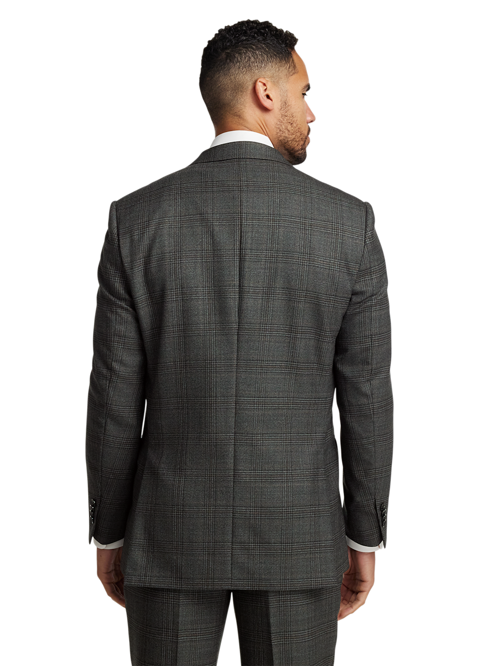 Alternate Image of Wool Plaid Double Breasted Peak Lapel Suit Jacket-6
