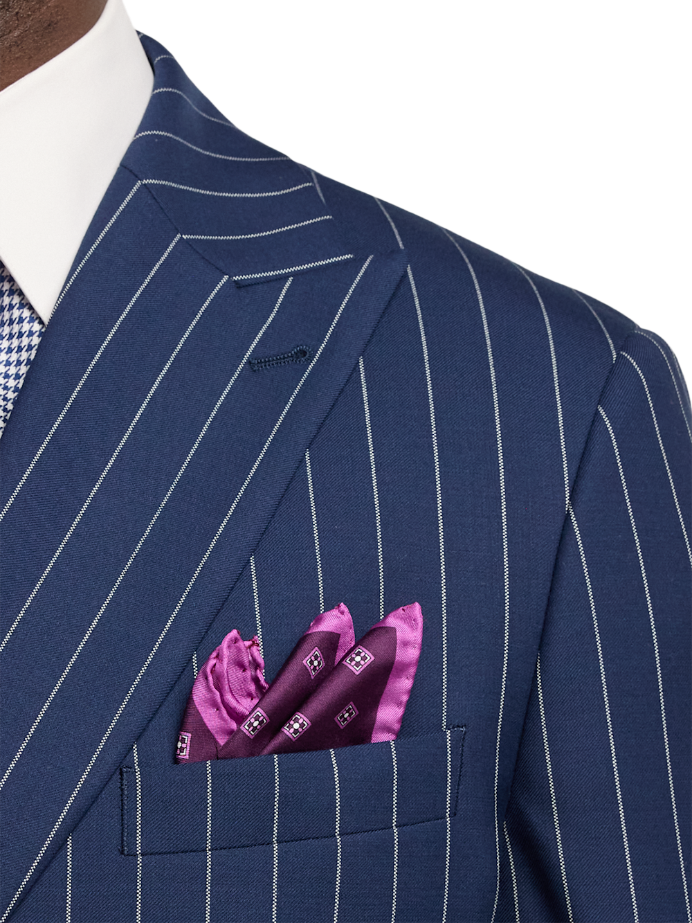 Alternate Image of Wool Stretch Stripe Double Breasted Peak Lapel Suit Jacket-5