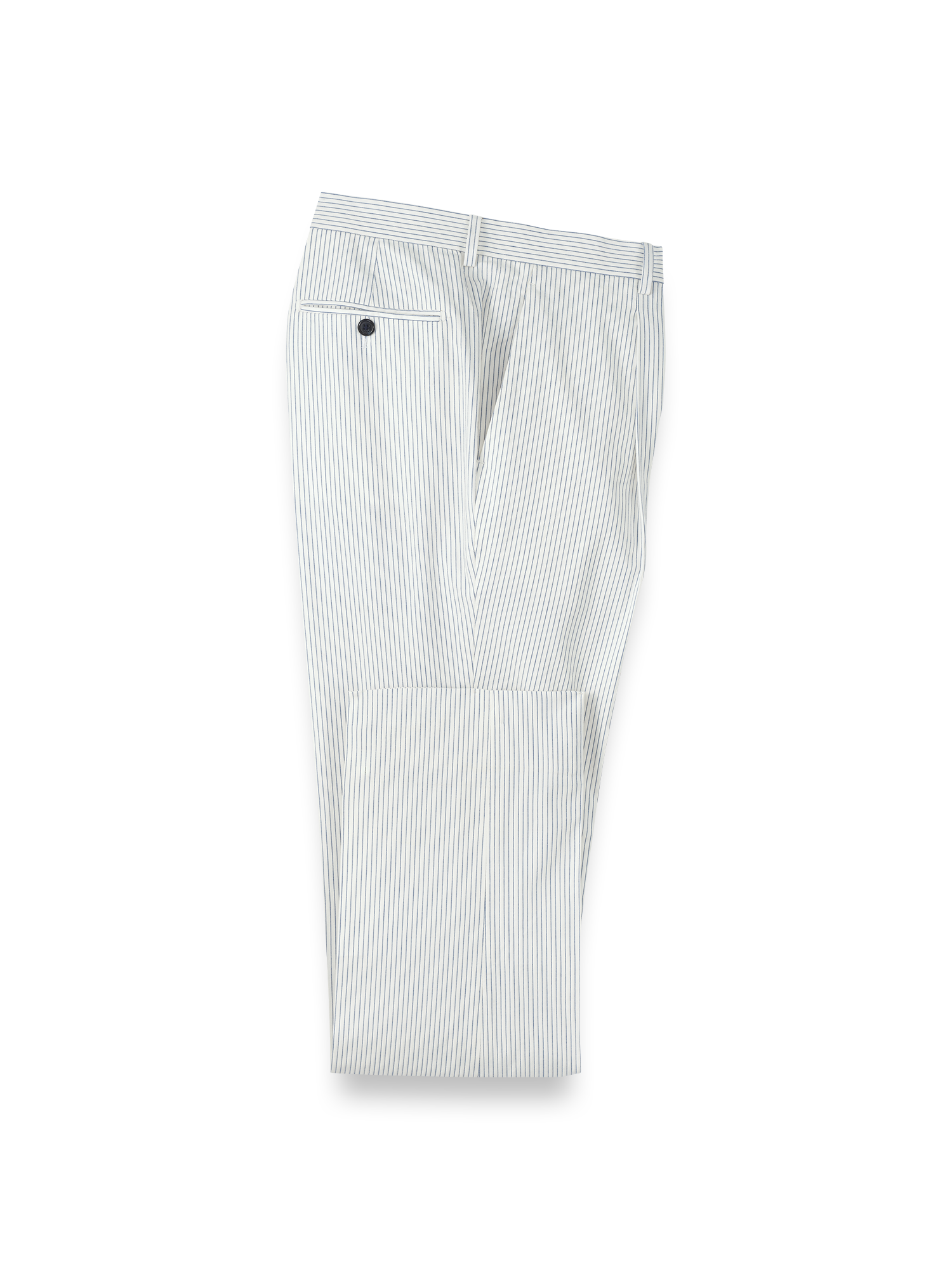 Product Image of Cotton Stretch Stripe Seersucker Single Pleat Suit Pants-White/Blue