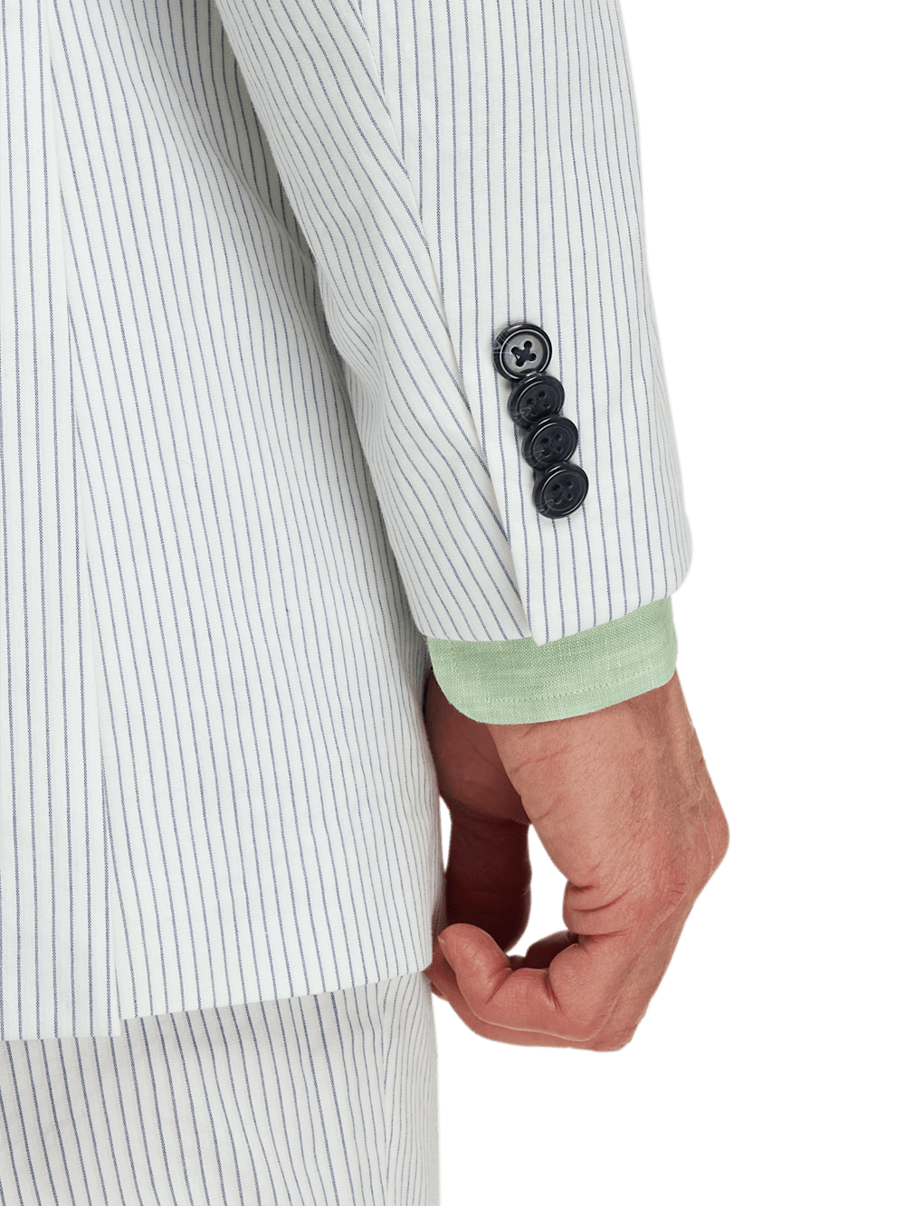 Alternate Image of Cotton Stretch Stripe Seersucker Single Breasted Peak Lapel Suit Jacket-2