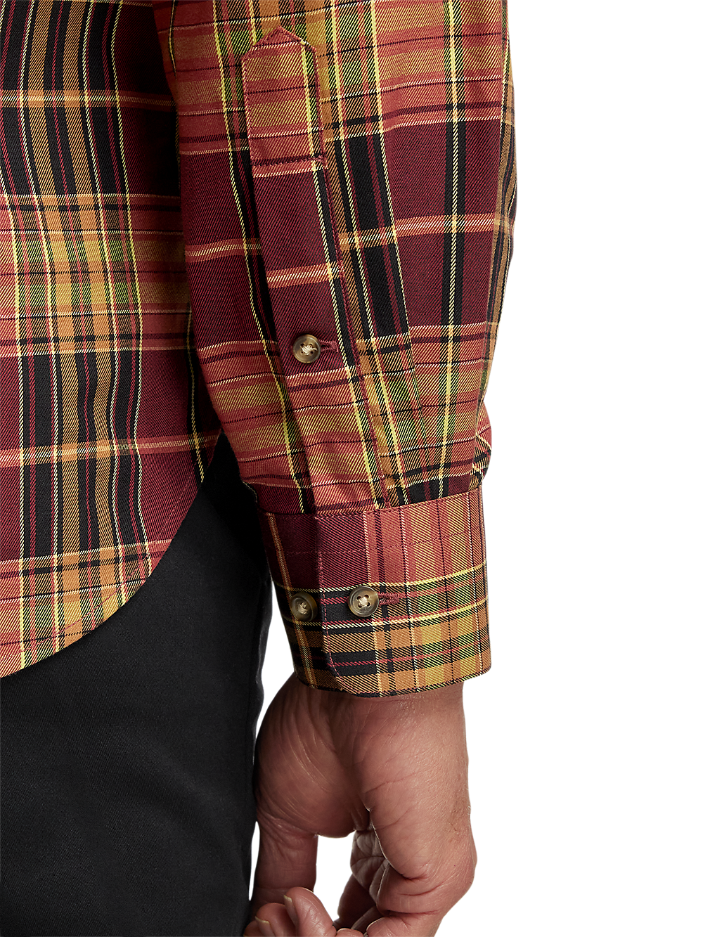 Alternate Image of Cotton Plaid Casual Shirt-3