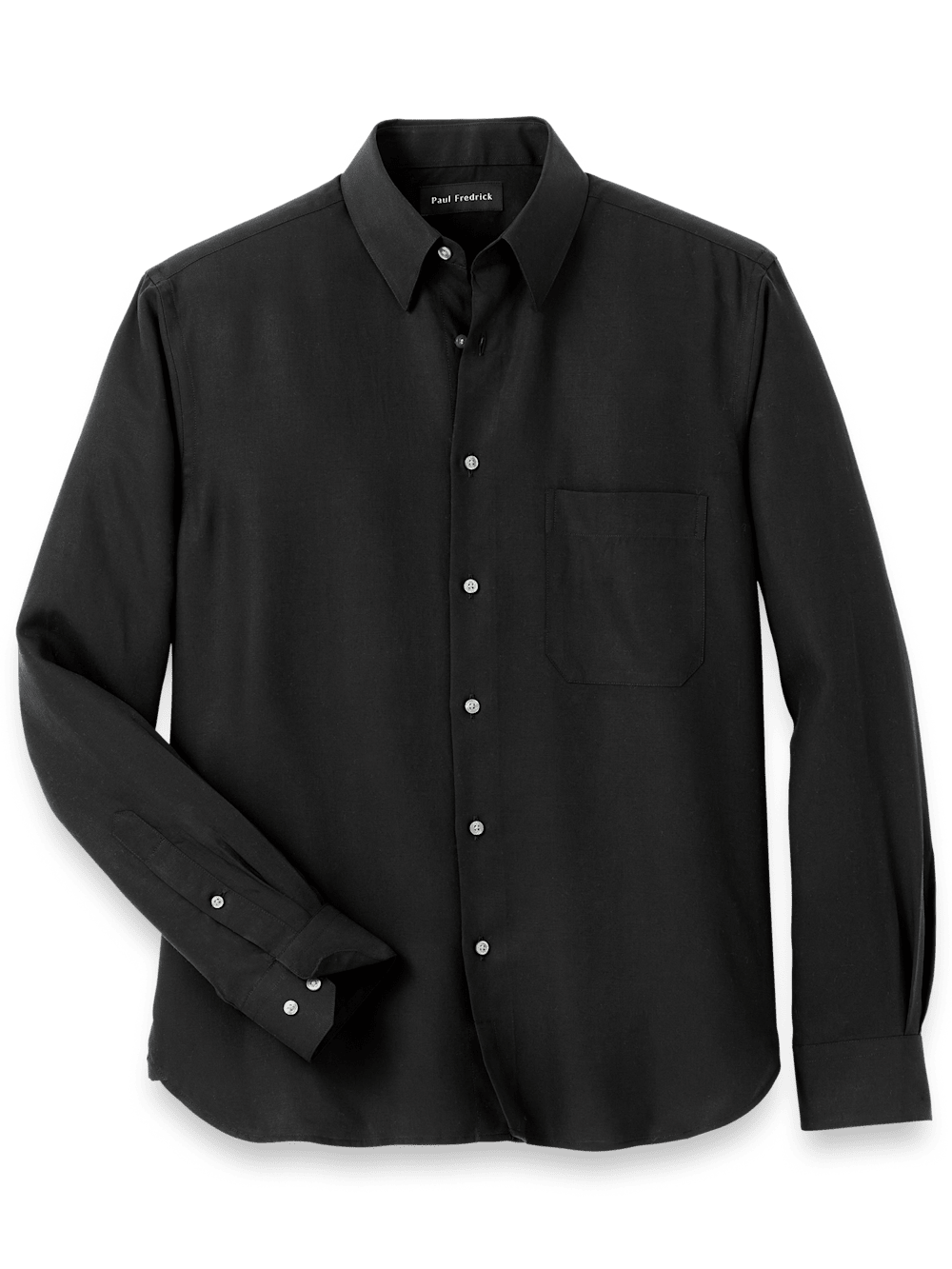 Product Image of Lyocell Solid Casual Shirt-Black