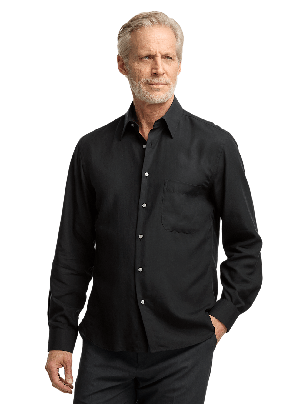 Alternate Image of Lyocell Solid Casual Shirt-1
