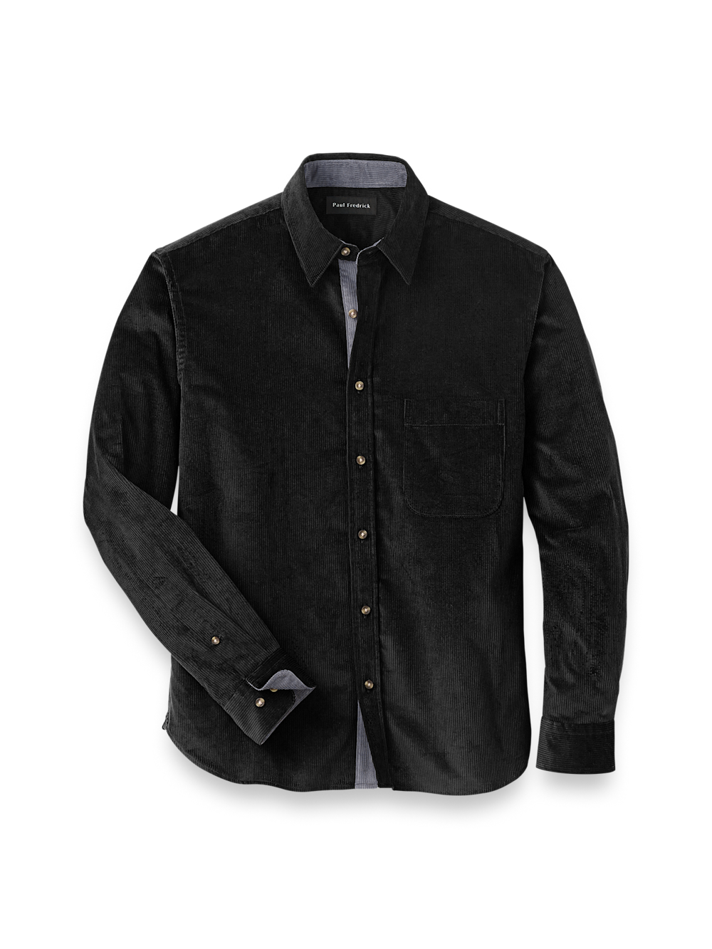 Product Image of Cotton Corduroy Casual Shirt-Black