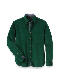 Cotton Corduroy Casual Shirt - Green