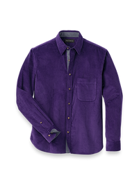 Cotton Corduroy Casual Shirt - Purple