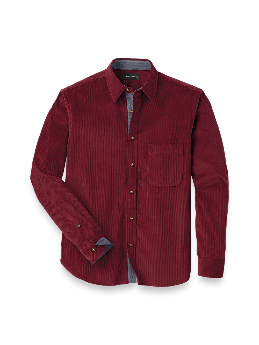 Product Image of Cotton Corduroy Casual Shirt-Burgundy