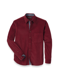 Cotton Corduroy Casual Shirt - Burgundy