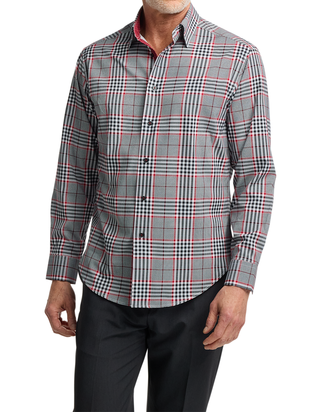 Alternate Image of Performance Stretch Plaid Casual Shirt-1
