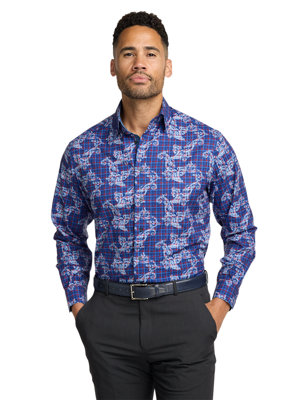 Alternate Image of Performance Stretch Check Casual Shirt-1