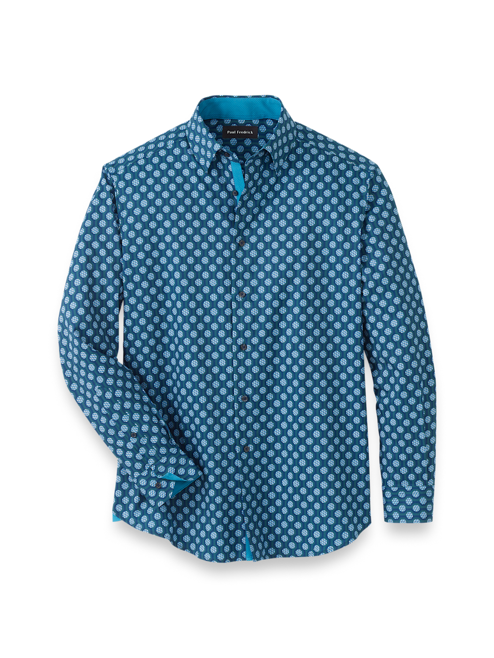 Product Image of Performance Stretch Medallion Casual Shirt-Blue Multi