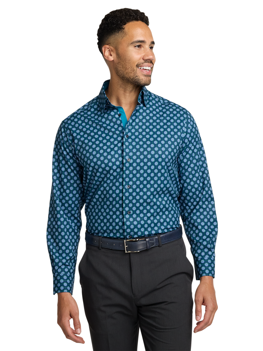 Alternate Image of Performance Stretch Medallion Casual Shirt-1
