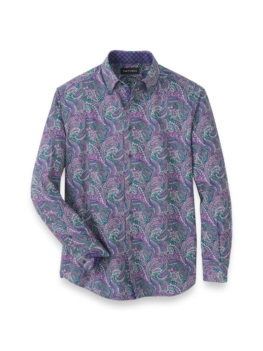 Product Image of Performance Stretch Paisley Casual Shirt-Purple/Olive