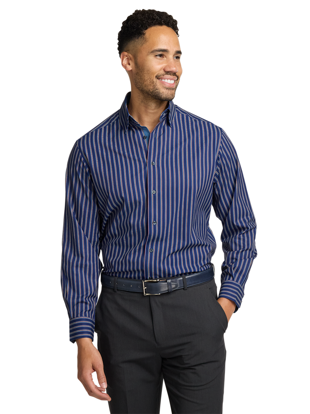 Alternate Image of Performance Stretch Stripe Casual Shirt-1