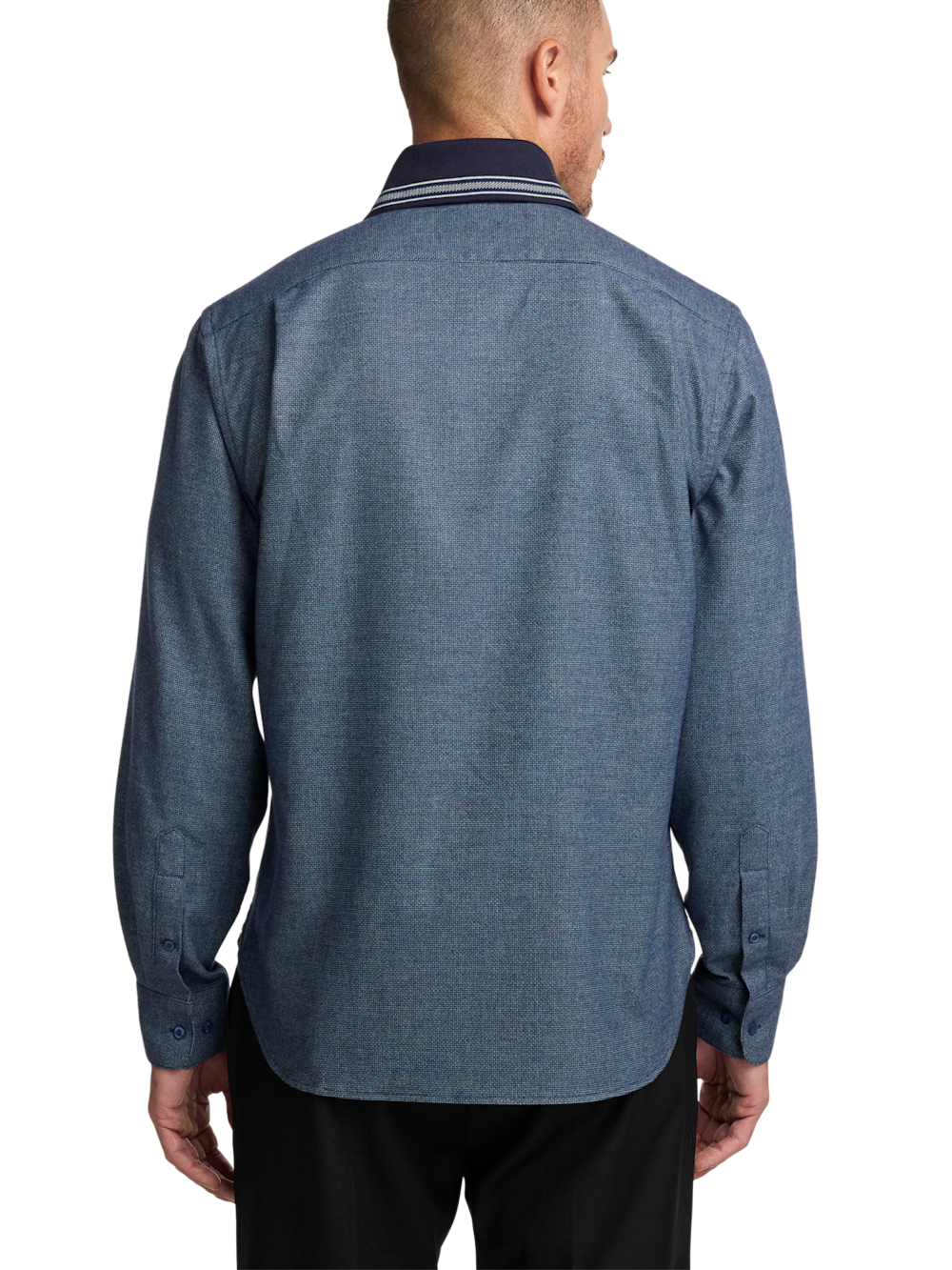 Alternate Image of Polyester Blend Solid Casual Shirt-4
