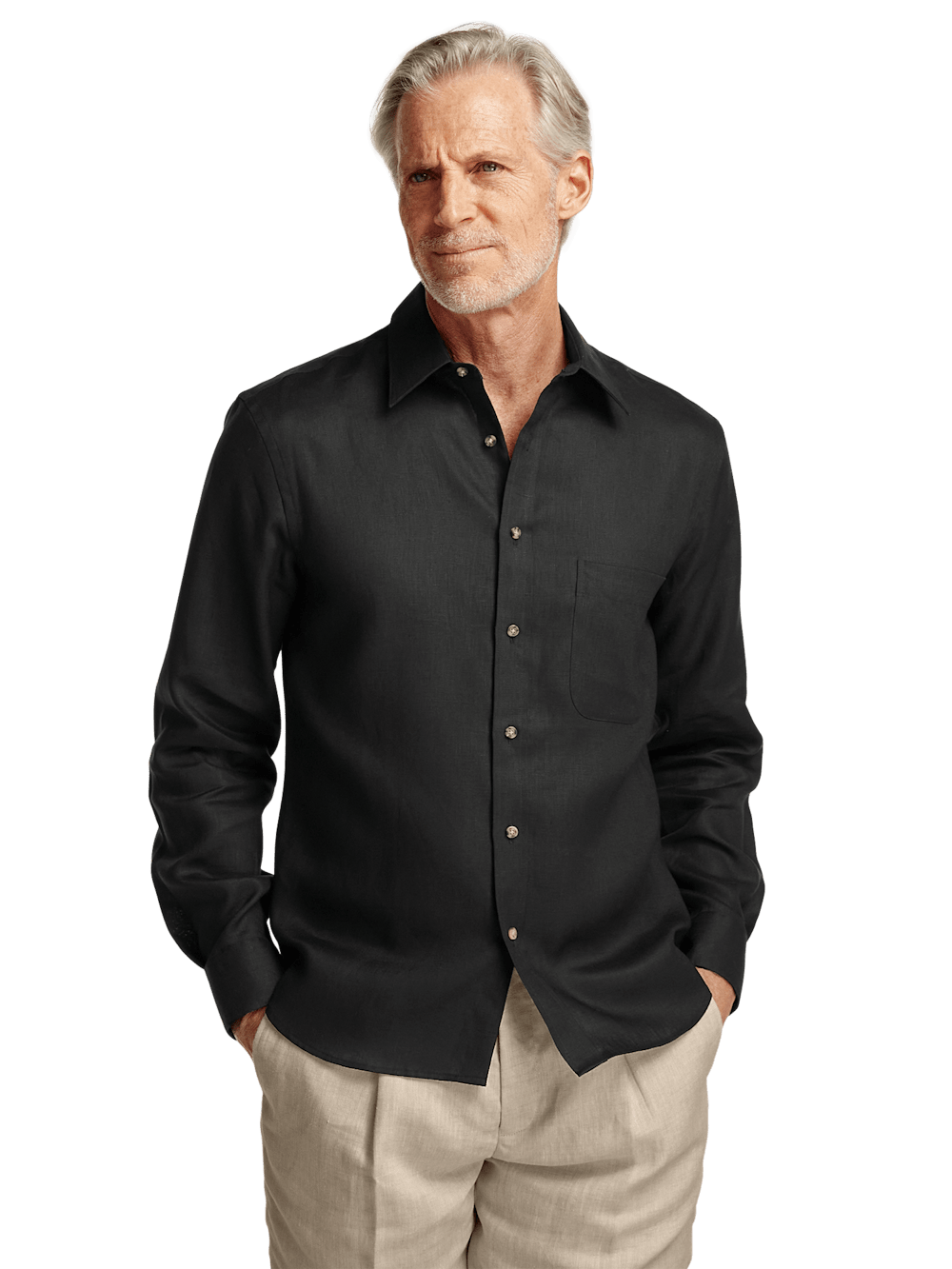 Alternate Image of Linen Solid Casual Shirt-1