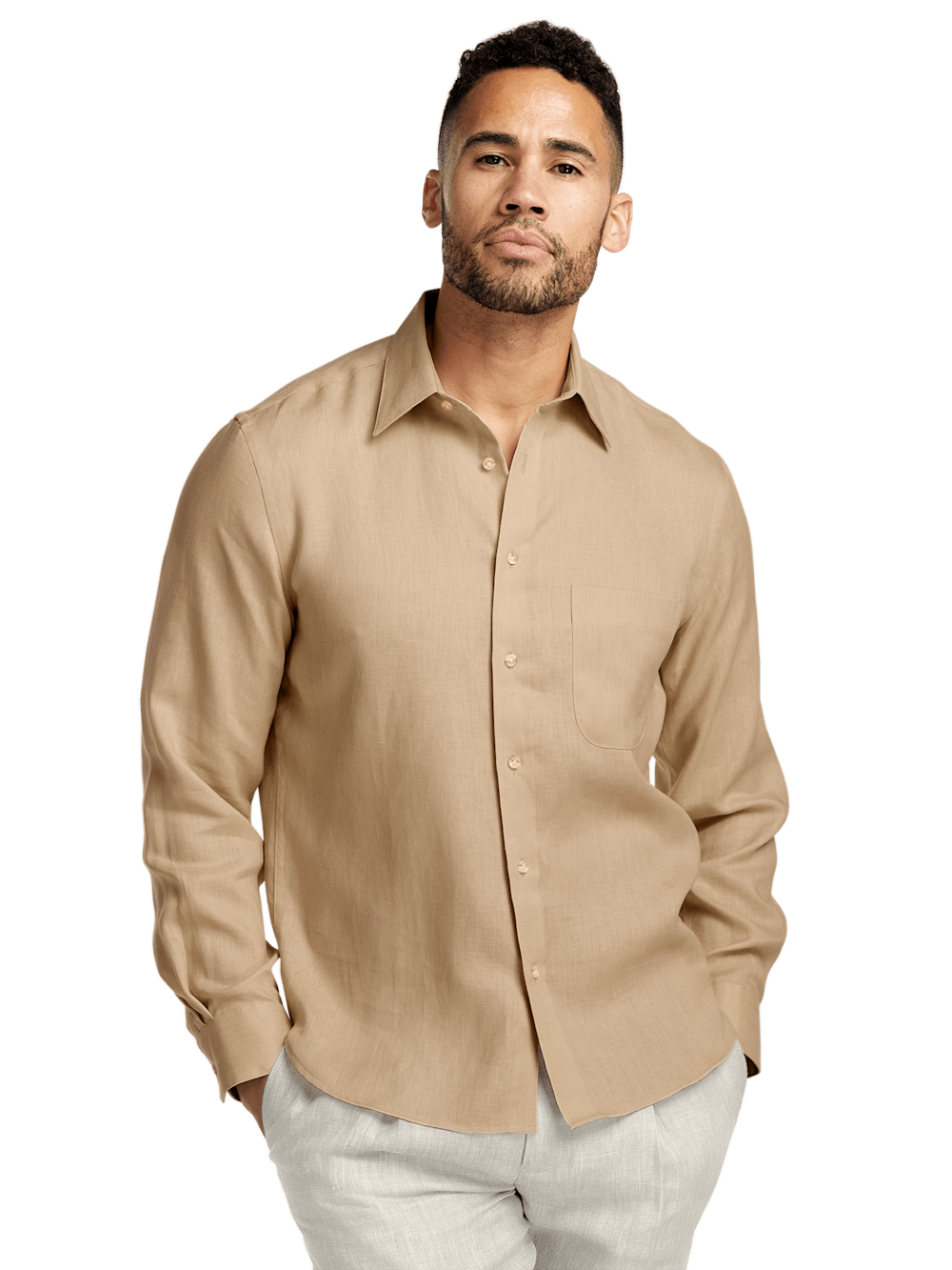 Alternate Image of Linen Solid Casual Shirt-1