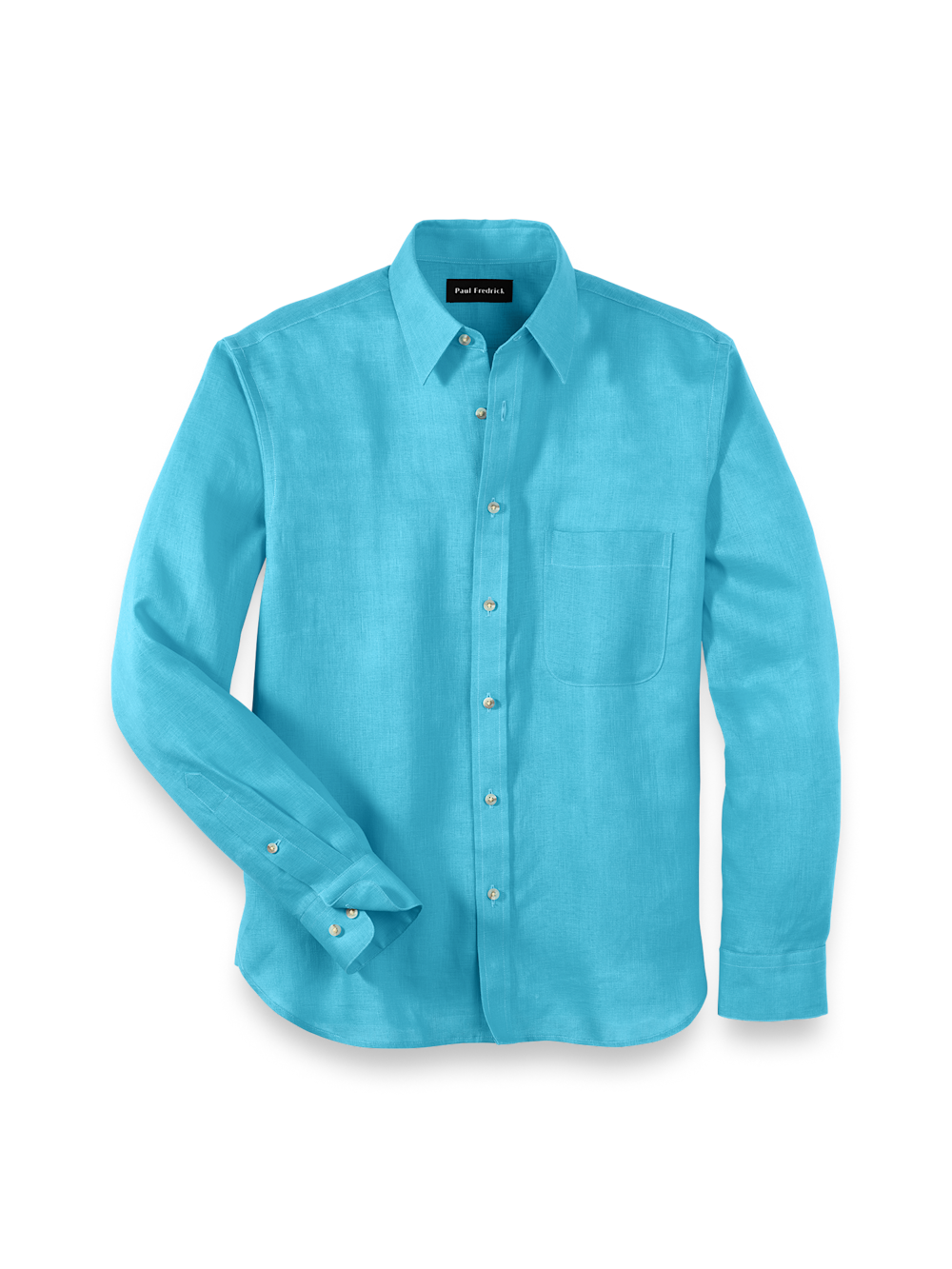 Product Image of Linen Solid Casual Shirt-Aqua