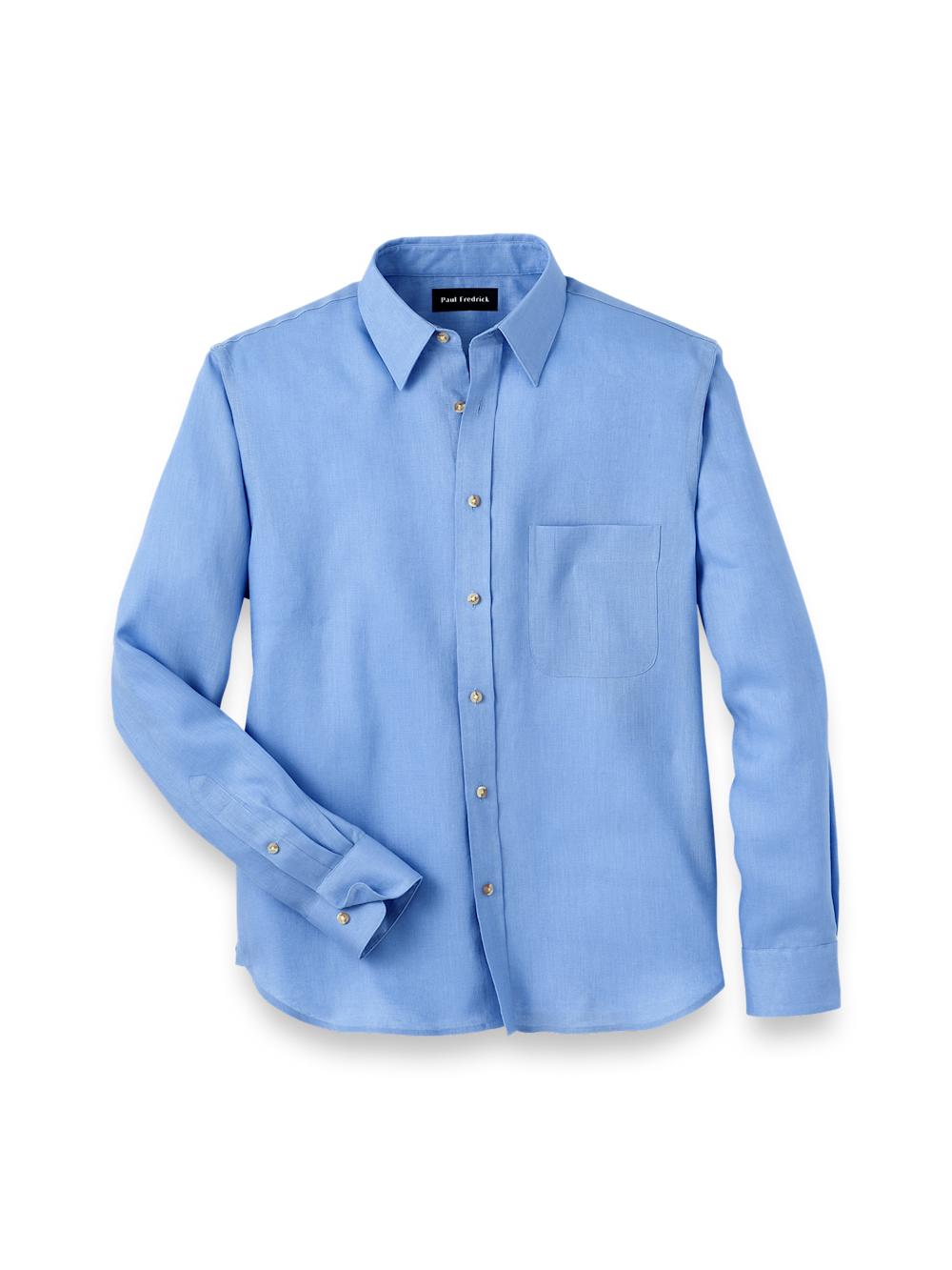 Product Image of Linen Solid Casual Shirt-Light Blue