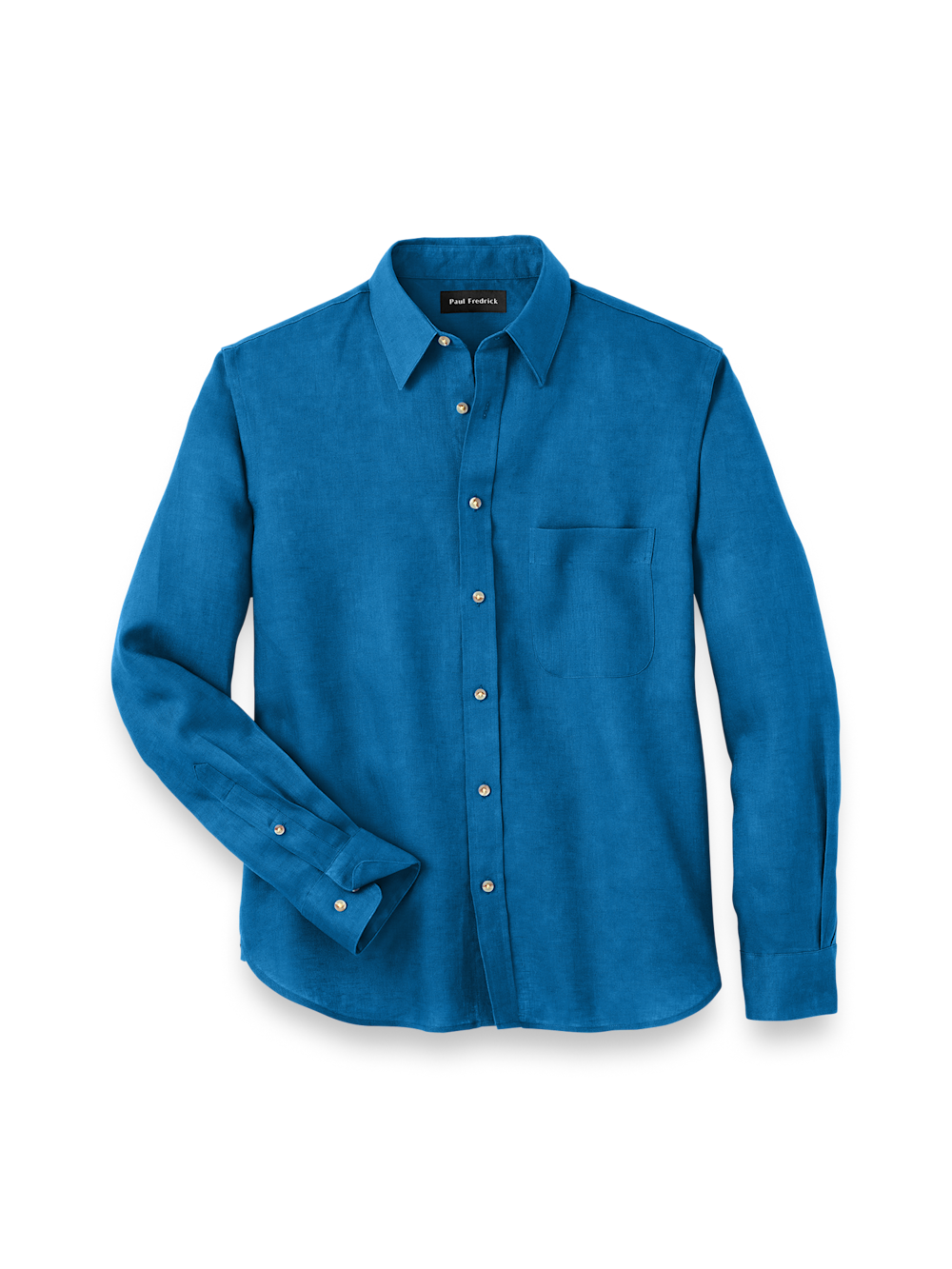 Product Image of Linen Solid Casual Shirt-Dark Blue